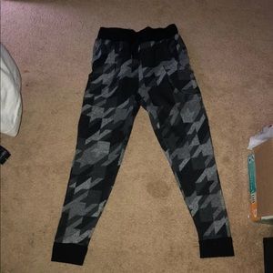 Black patterned joggers